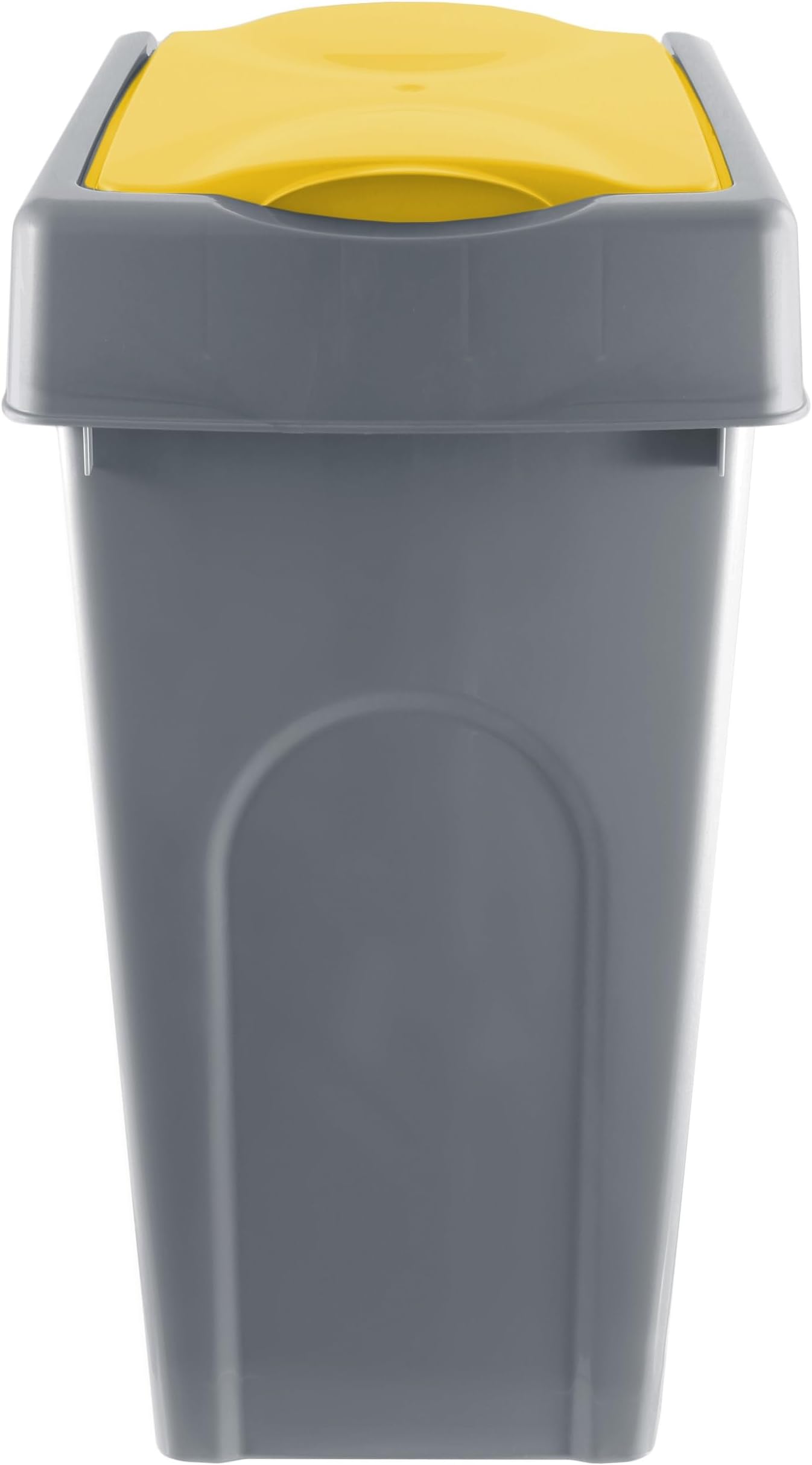 Muddy Hands 50 Litre Large Plastic Bin with Lift Top Lid Home Kitchen Rubbish Waste Recycling Dustbin (Yellow)