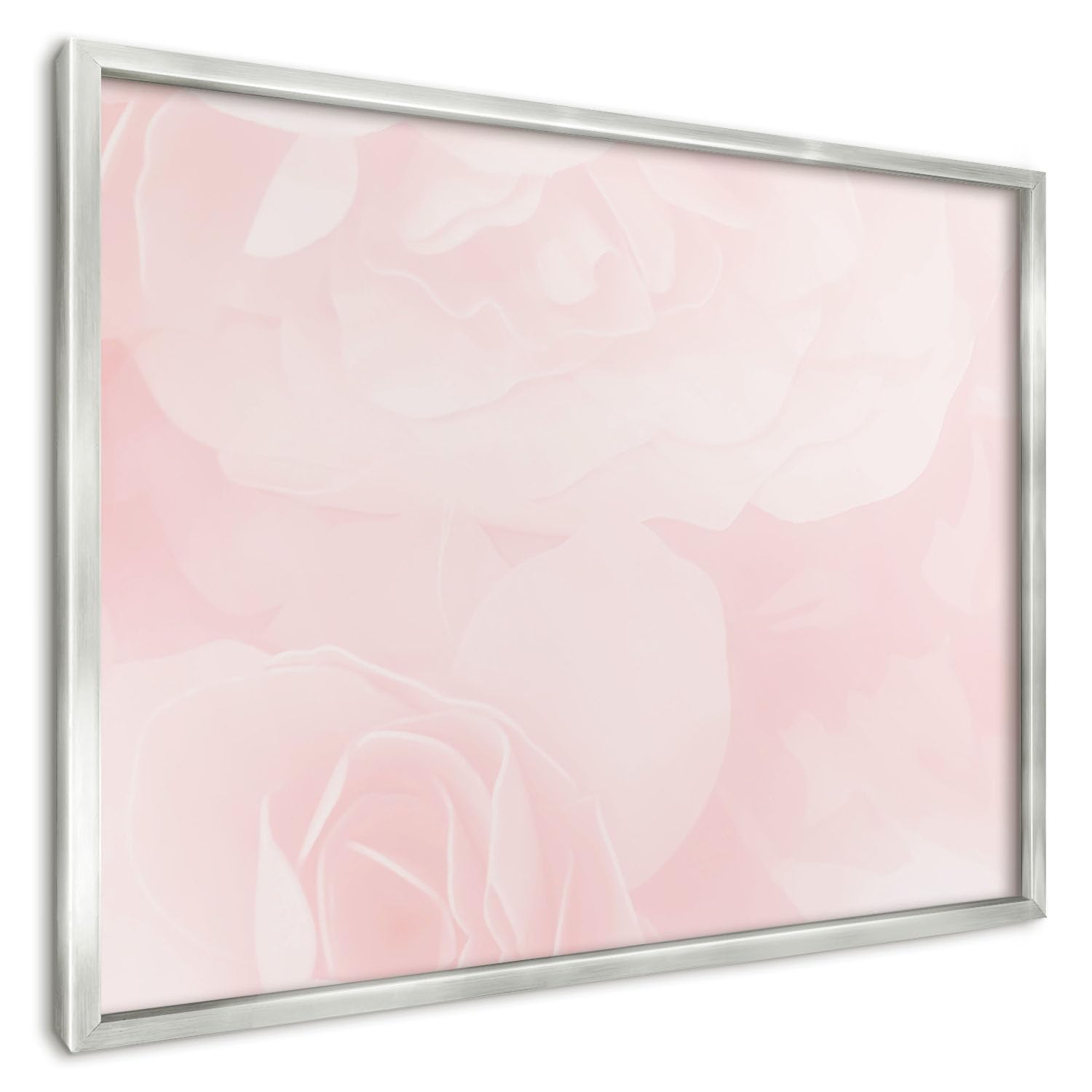 Panel Magnético Informativo 70x50 cm | Marco Plateado | Rosa Delicado | Montaje Fácil | Pizarra de Pared | Para Restaurante y Bar | Expositor para Menú, Ofertas del Día