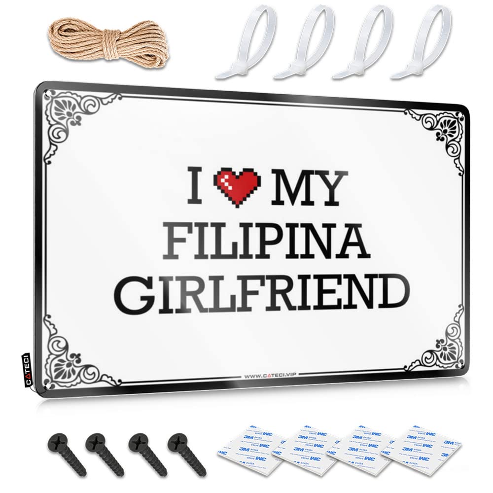Fzfn Boys Colour Teenage Room Decor, Decor House Sweet I Love My Filipina Girlfriend | Rustic Indie Wall Art(30X40cm)