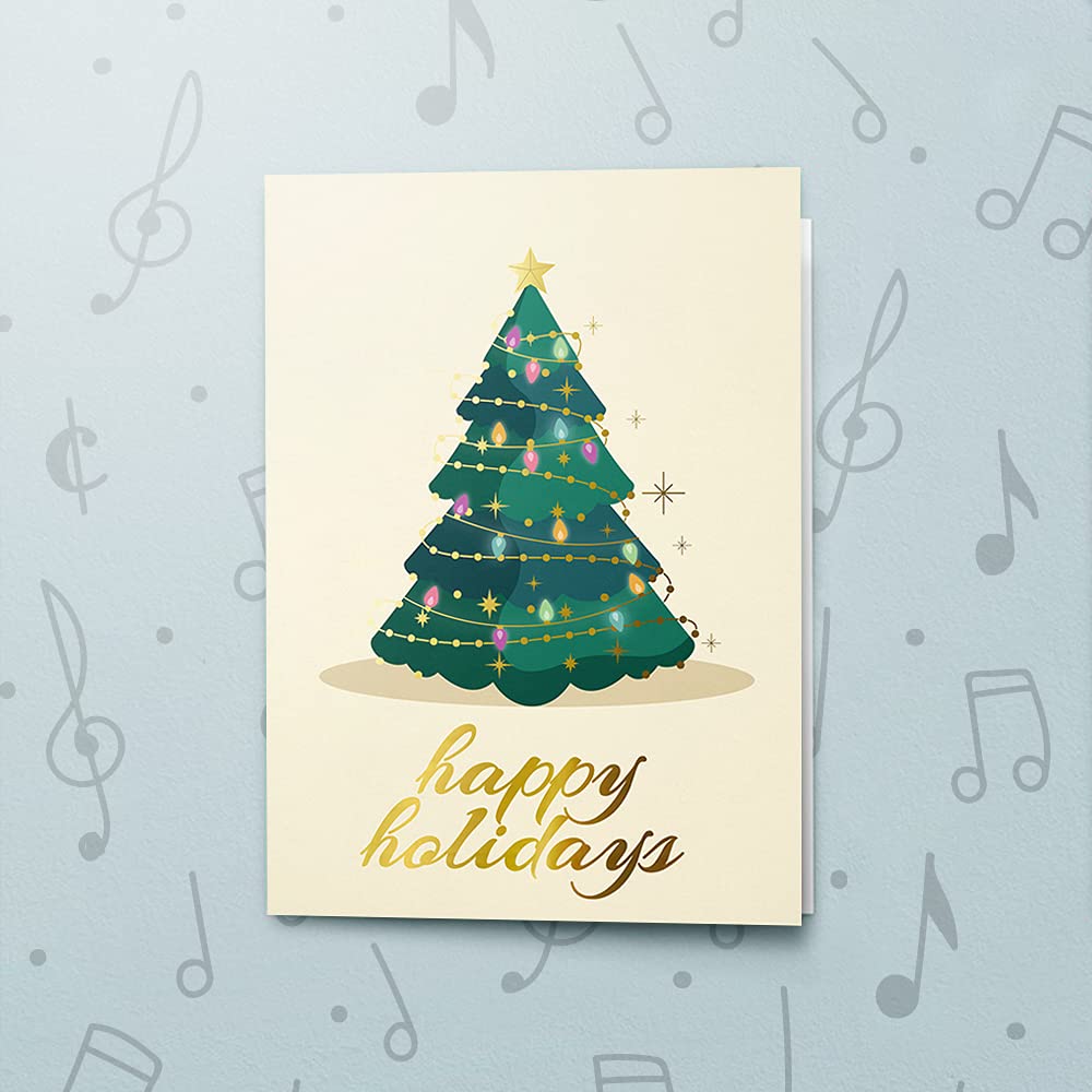 Amazon | クリスマスツリーカード | 音楽グリーティングカード