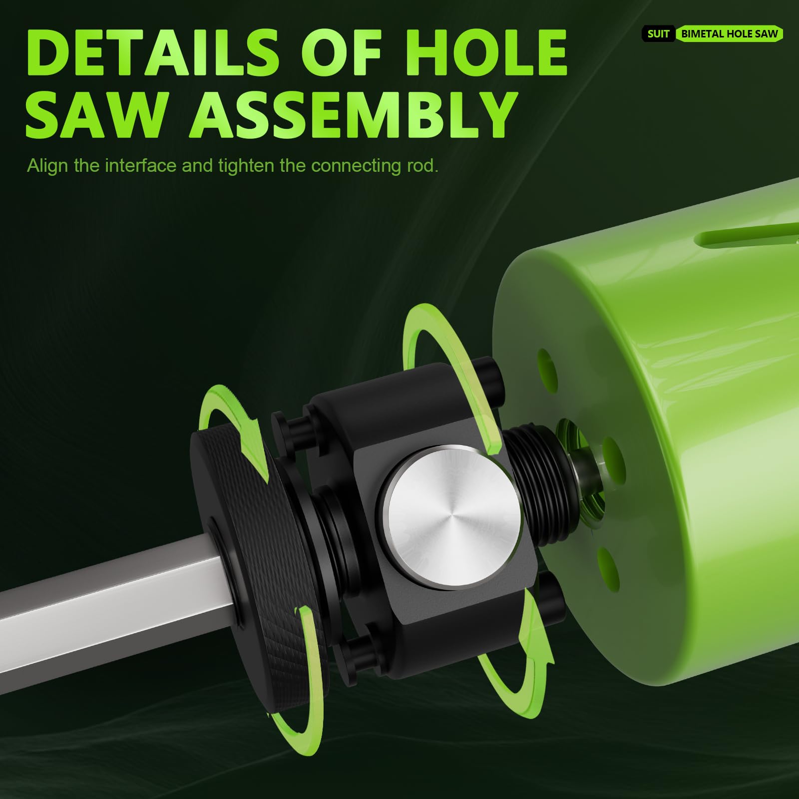 Kit di 19 seghe a tazza bimetalliche con rimozione rapida del nucleo in dimensioni da 19 mm a 64 mm, per taglio professionale di legno, ferro sottile, PVC e plastica