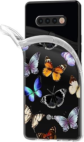 Miniatura 3 de Funda para LG K51, para LG Reflect Case, para LG Q51 Cute Case, Clear Flexible Bumper TPU Soft Rubber Silicone Cover Funda para LG K51 (mariposa)