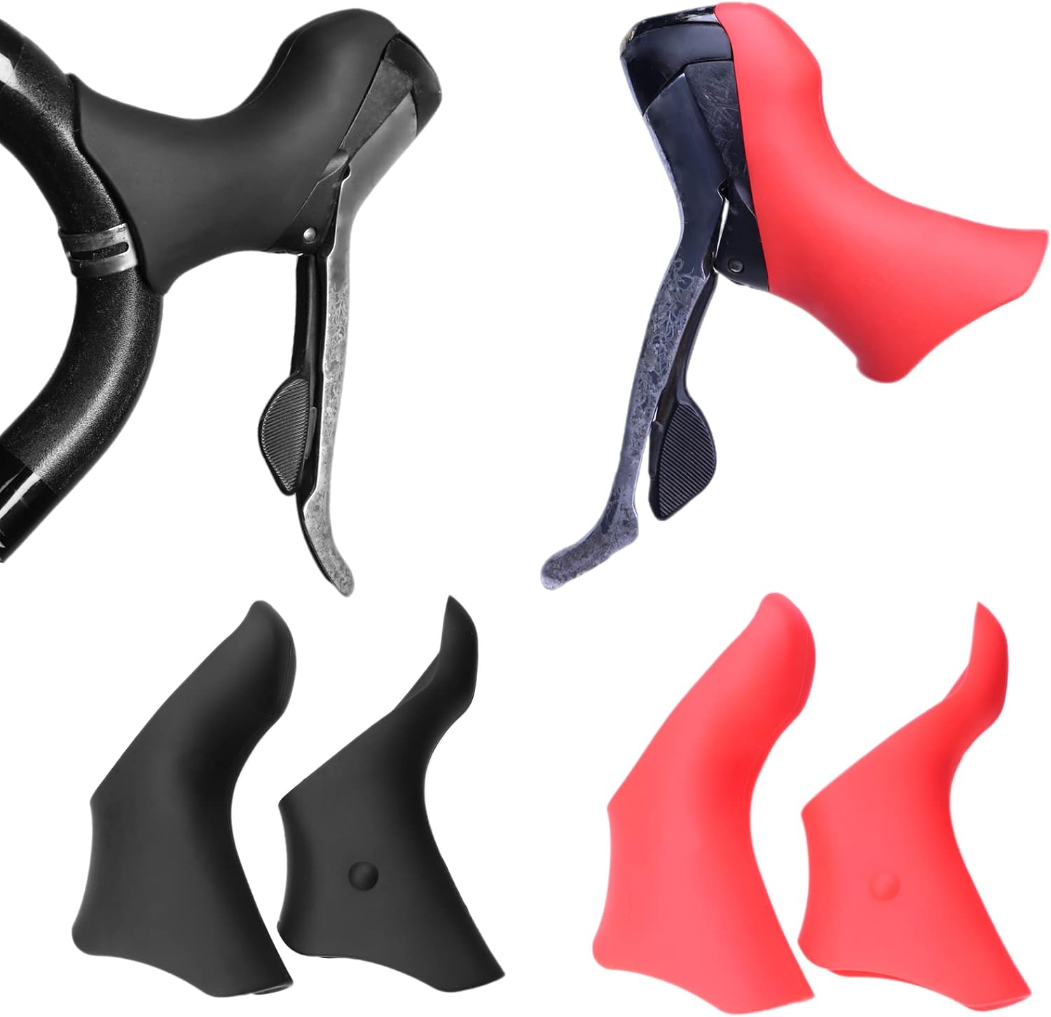 Bike Brake Levers Hoods, Black, 1 Pair | Compatible with ST-5600/5601/6600 Ultegra, Silicone Protector