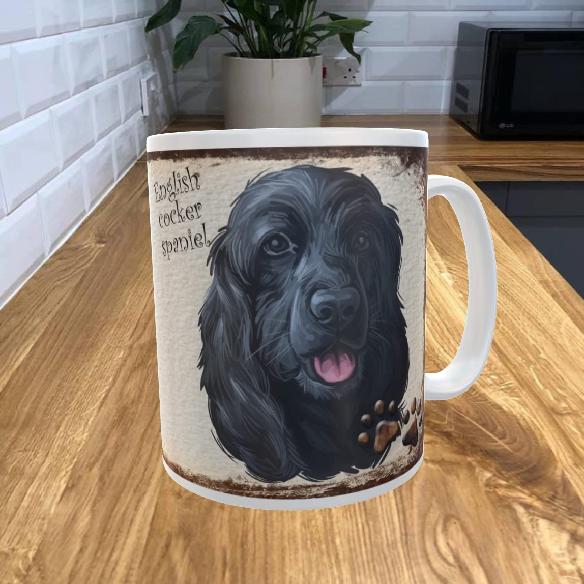 Shawprint Limited White English Cocker Spaniel 11Oz Coffee Mug My Dog's Rules Theme 573Drmug