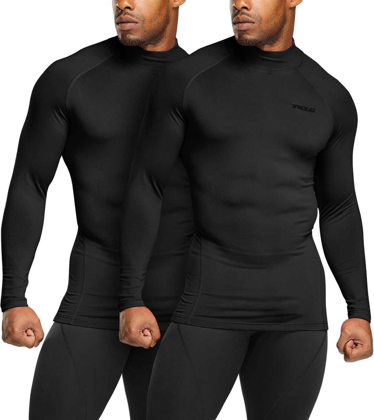 TSLA Men's Thermal Long Sleeve Compression Shirts, Mock/Turtleneck Winter Sports Running Base Layer Top - Image 2