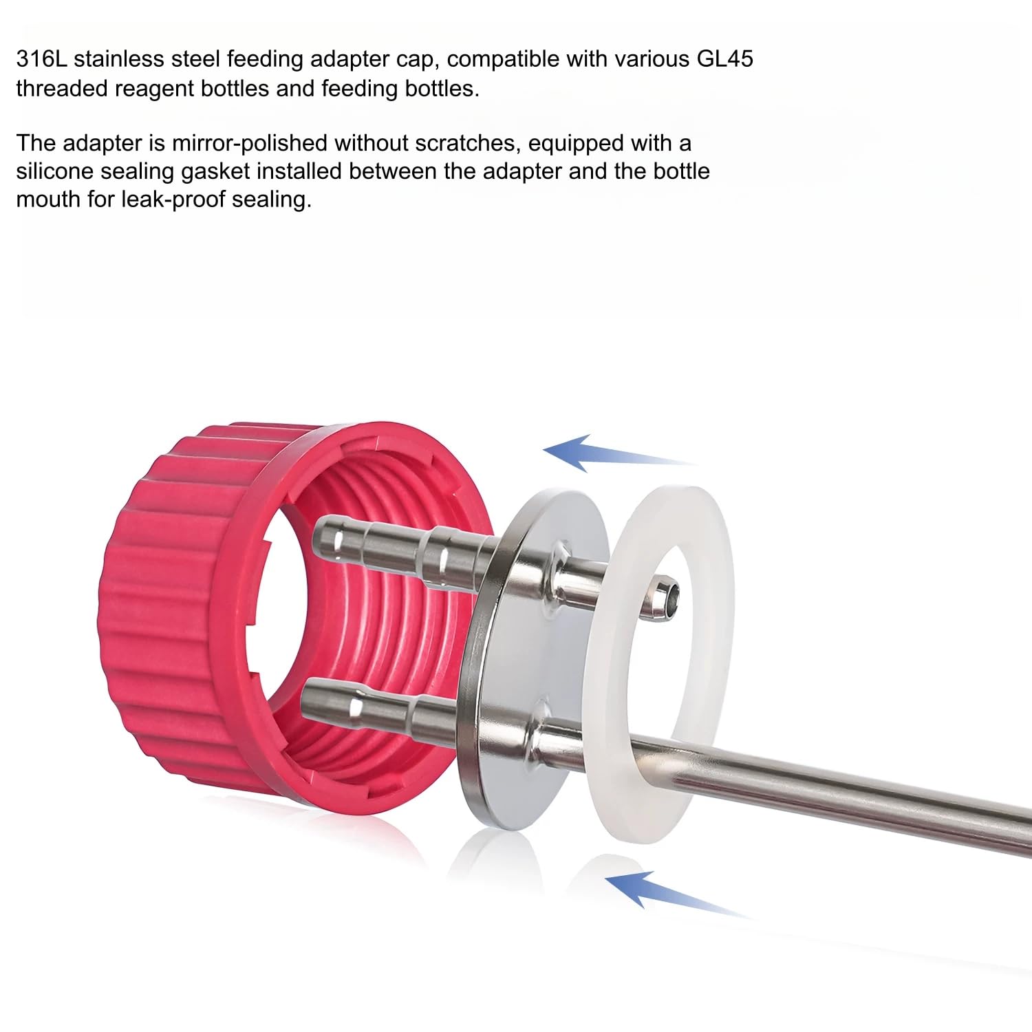 316L Edelstahl GL45 Adapterkappe, 1 Stk