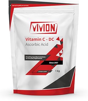Vitamin C DC Powder - 1 kg 2.2 lb - Ascorbic Acid & HPMC Blend - Tablet Binder Direct Compression DC Excipient Filler - Pure Antioxidant - USP/FCC/BP/PH-EUR
