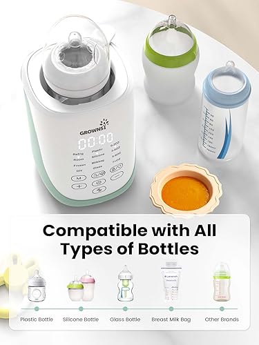 Miniatura 7 de Grownsy Nutri - Calentador de biberones con innovadora función de elevación automática, calentador de biberones rápido 10 en 1 con luz nocturna