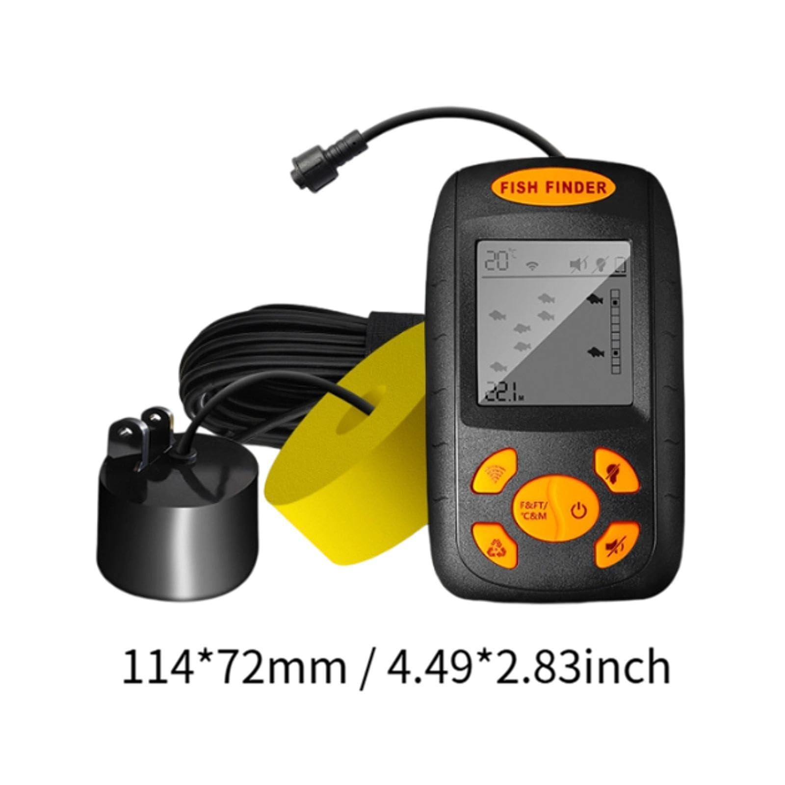 LOVIVER Sondeur de Pêche Portable, Sondeur de Profondeur Filaire Portable, écran,