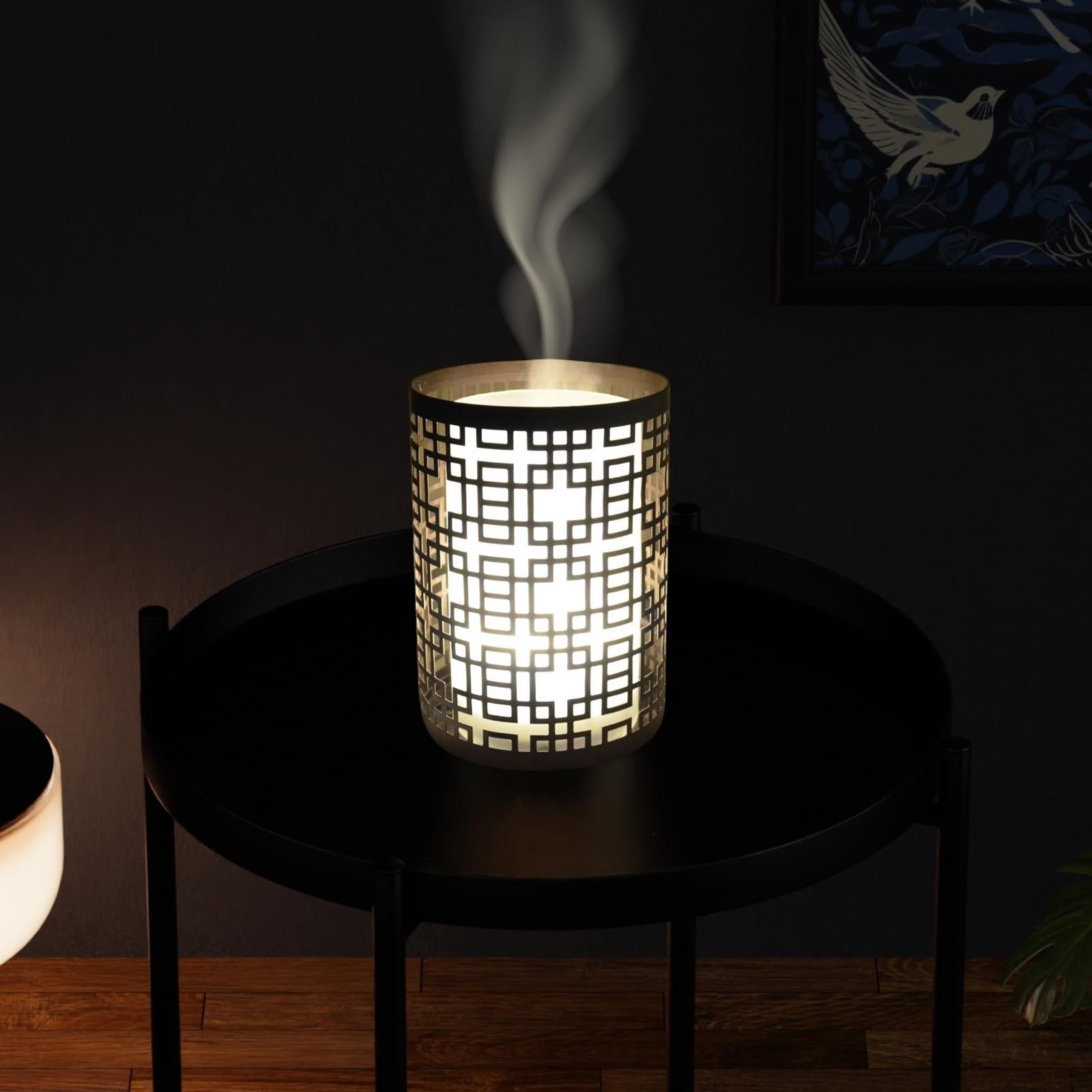 Zen’Arôme Diffuseur d’Huile Essentielle Vela – Diffuseur Ultrasonique Aromathérapie à Froid - Diffuseur Électrique Parfum Maison avec Télécommande - Éclairage LED Effet Bougie – en Métal et Verre