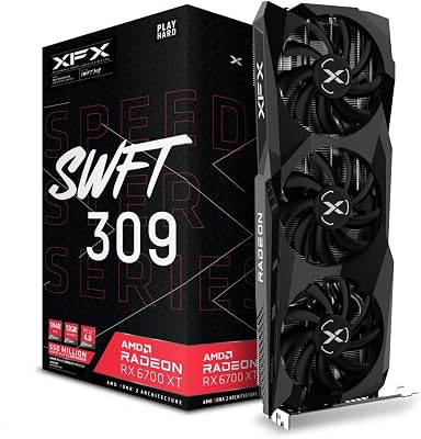 XFX Speedster SWFT309 AMD Radeon RX 6700 XT CORE Gaming Graphics Card with 12GB GDDR6 HDMI 3xDP, AMD RDNA 2 RX-67XTYJFDV