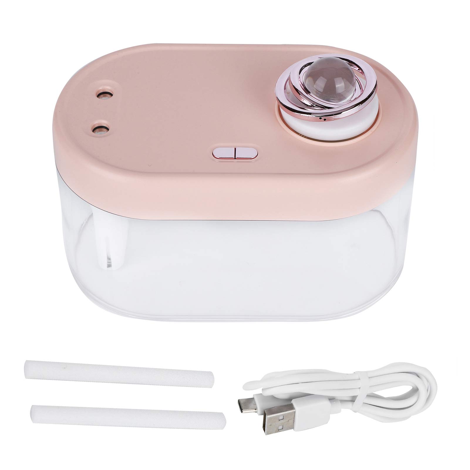 FLEXMAN Humidificador de Niebla Fría, Humidificador de Escritorio de Doble Pulverización con Alimentación USB de 1 L con Luz Nocturna Ambiental, Humidificador Silencioso (rosa)