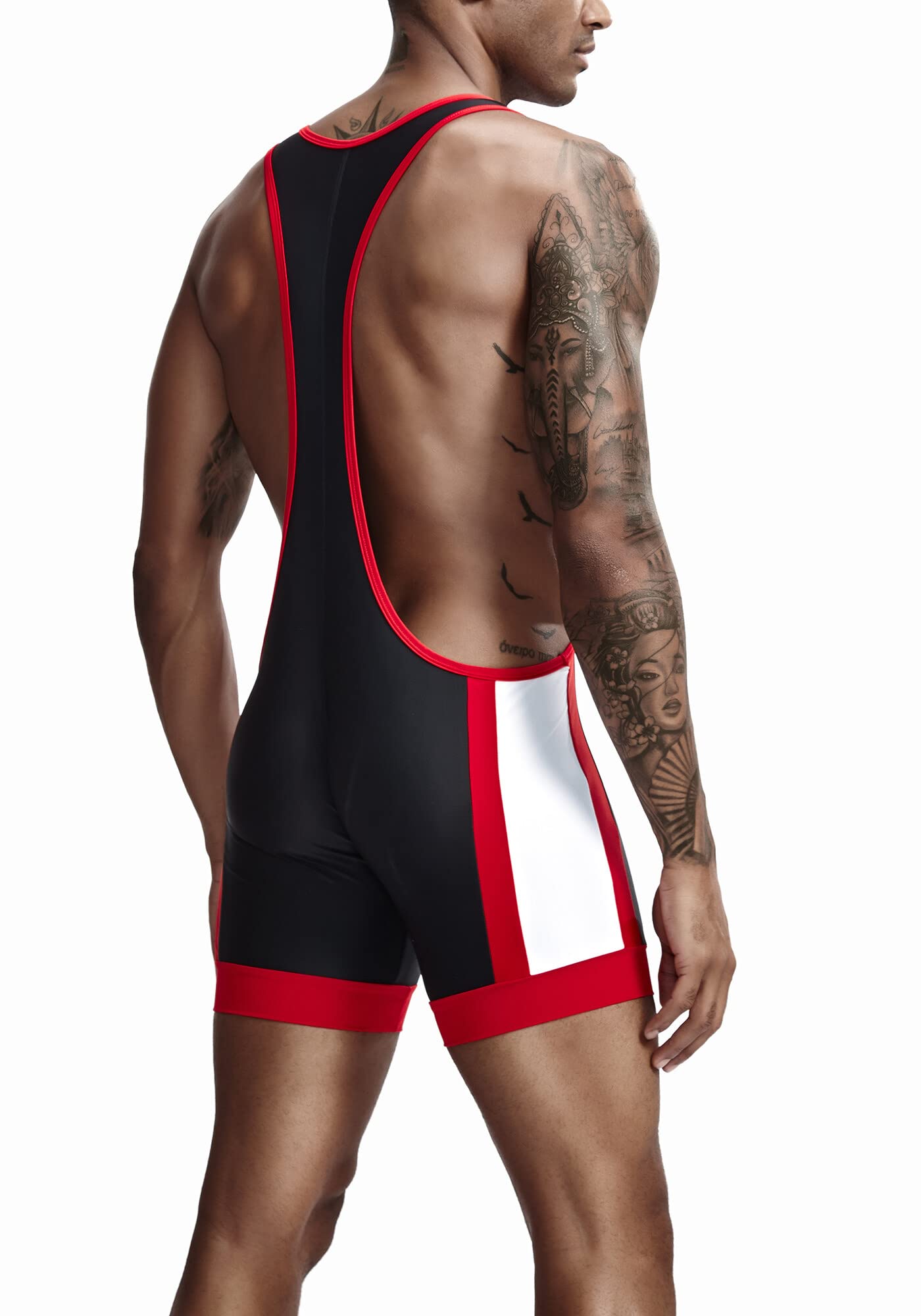 AIEOE Maillot de lucha libre para hombre, traje de lucha libre, bodysuit deportivo de una pieza
