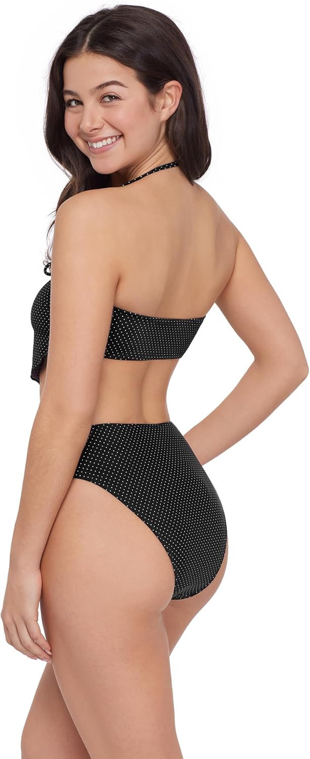 Steve Madden Womens Bandeau Scarf Midkini Swim Top with Removable Strap