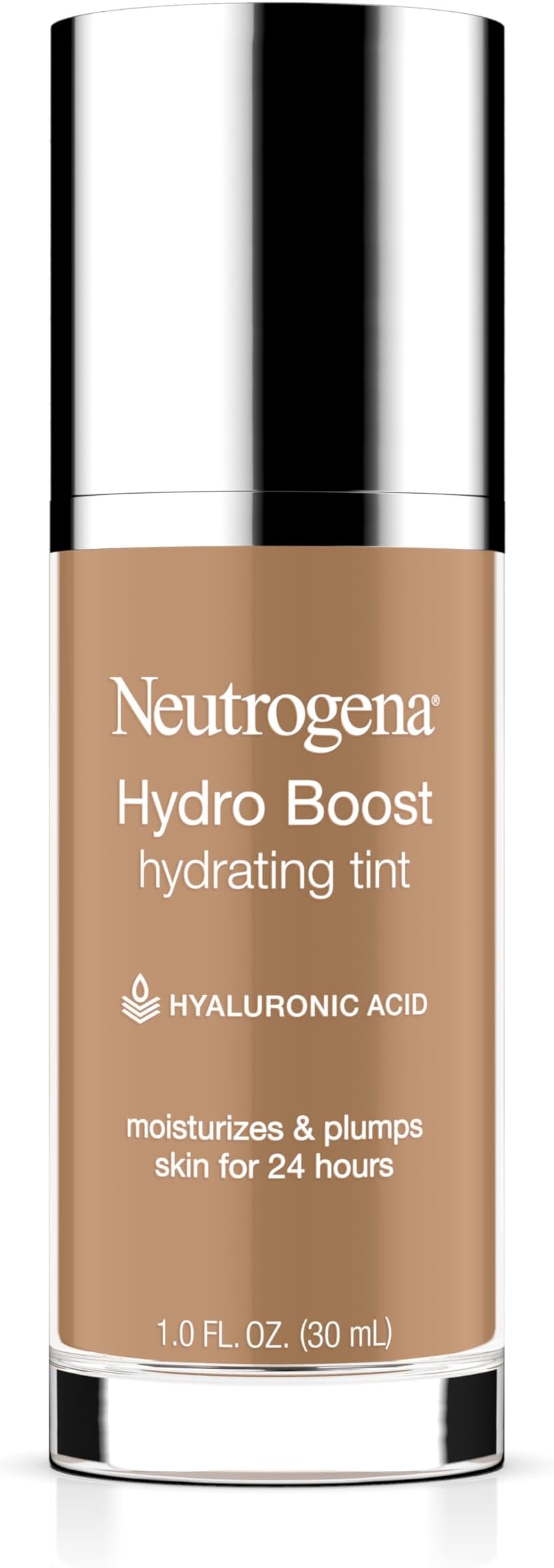 Hydro Boost Hydrating Tint Foundation Makeup for Dry Skin, with Hyaluronic Acid, Lightweight Oil-Free Water Gel, Non-Comedogenic, 105 Caramel Color 1.0 fl. oz