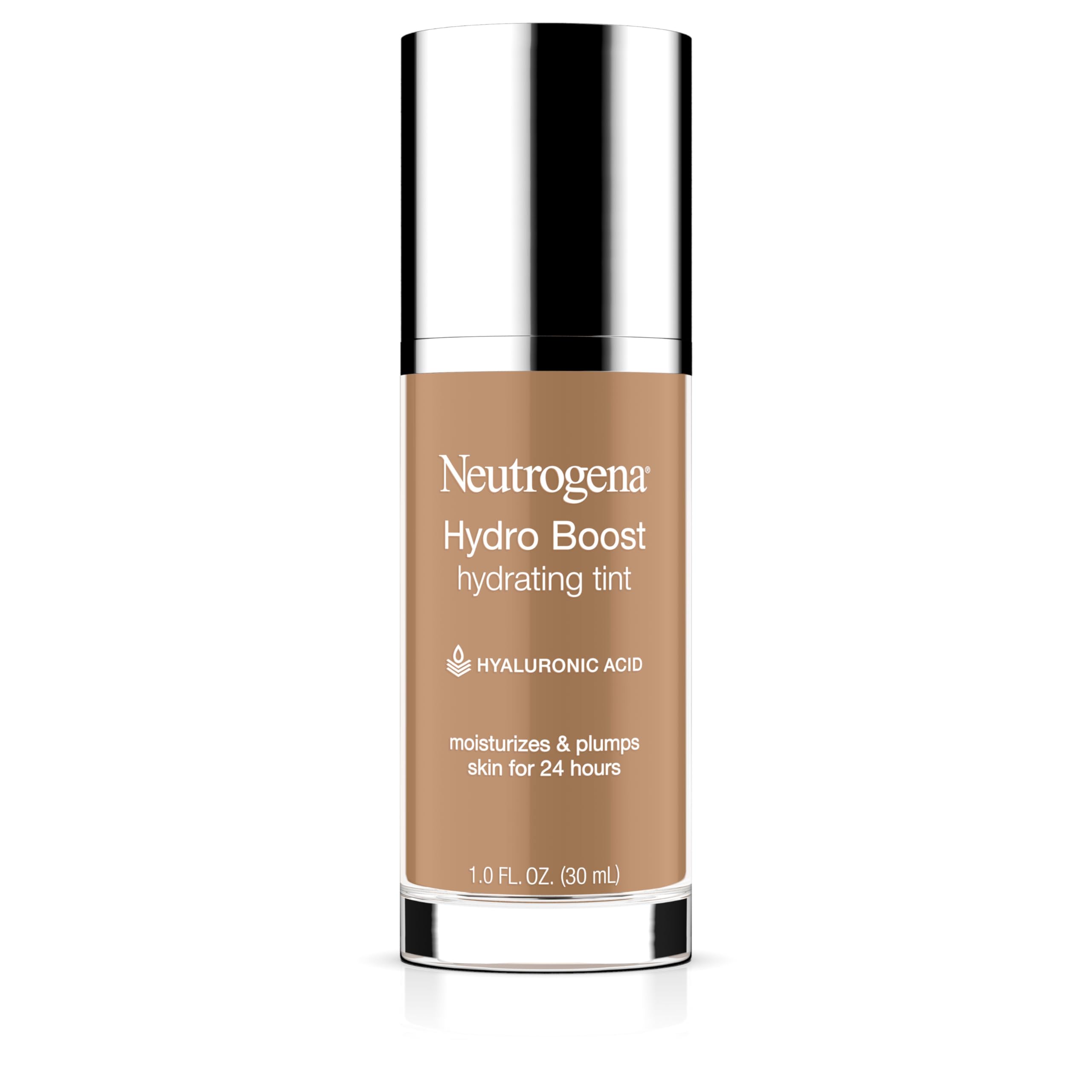 Neutrogena Hydro Boost Hydrating Tint Foundation Makeup for Dry Skin, with Hyaluronic Acid, Lightweight Oil-Free Water Gel, Non-Comedogenic, 105