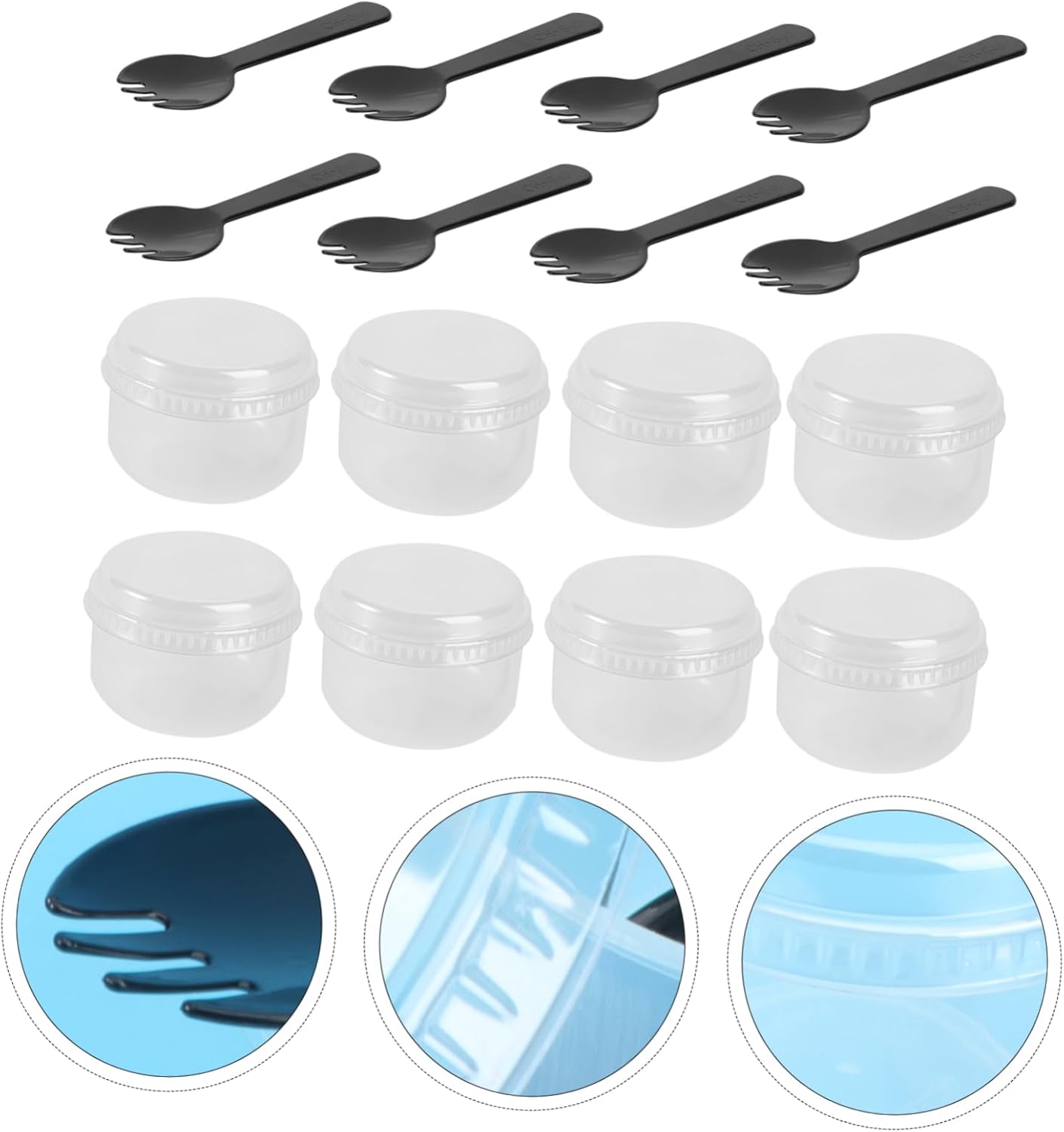 NOLITOY Pudding Cups Lids 50 Sets of High-Temperature Resistant Dessert Containers for Baking and DIY Cake Making for Pudding Caramel Flan