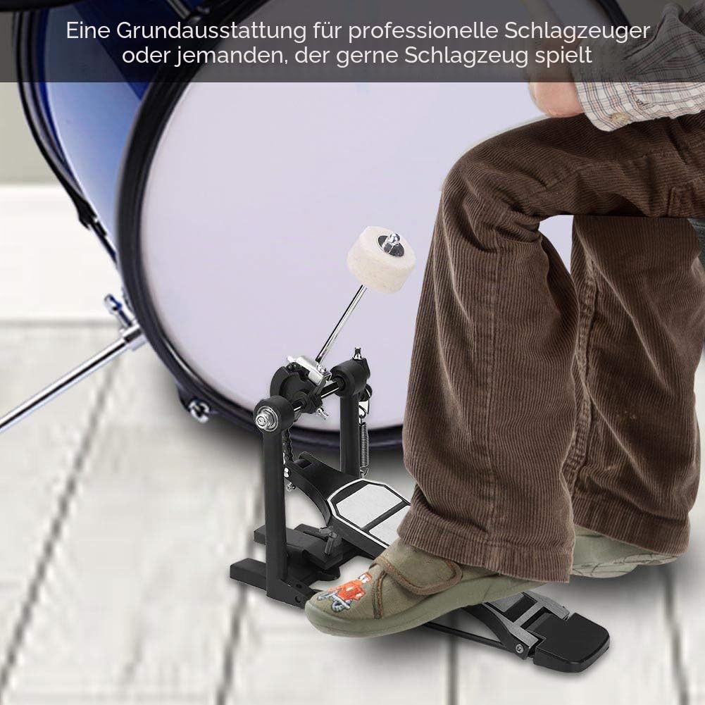 Bass Drum Kick, Black Drums Set Fußpedal Single Bass Dual Pedal Fußkick Percussion Chain Drive Drum Set Zubehör