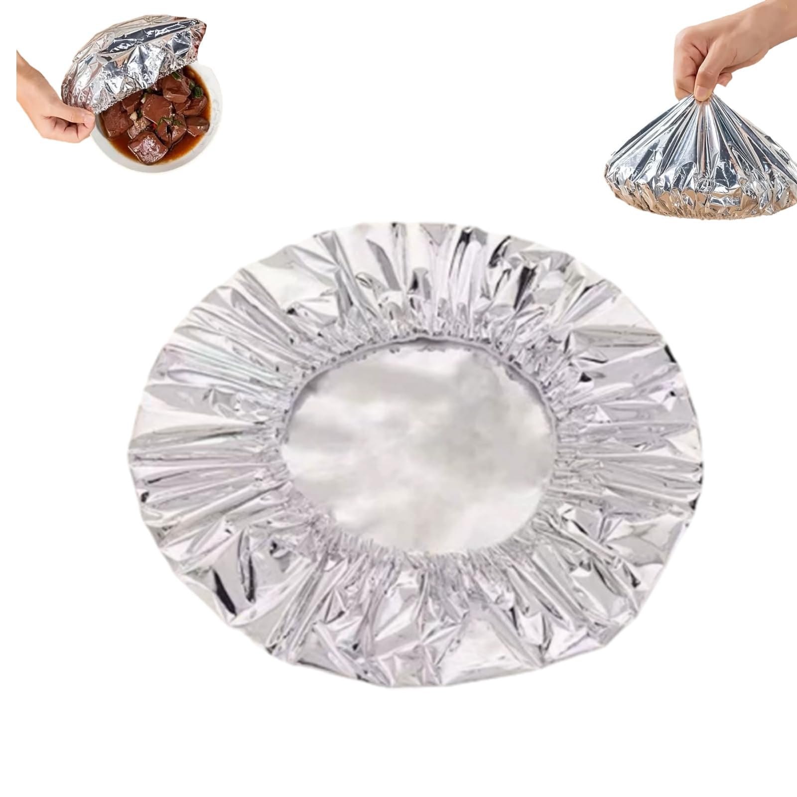 Aluminum Foil Food Covers, Reusabled Aluminum Foil Insulated Covers for Food Elastic Stretchy Foils Cover Adjustable Insulation Cover for Bowls Plates Vegetable Fruit Meals Insulation Bag