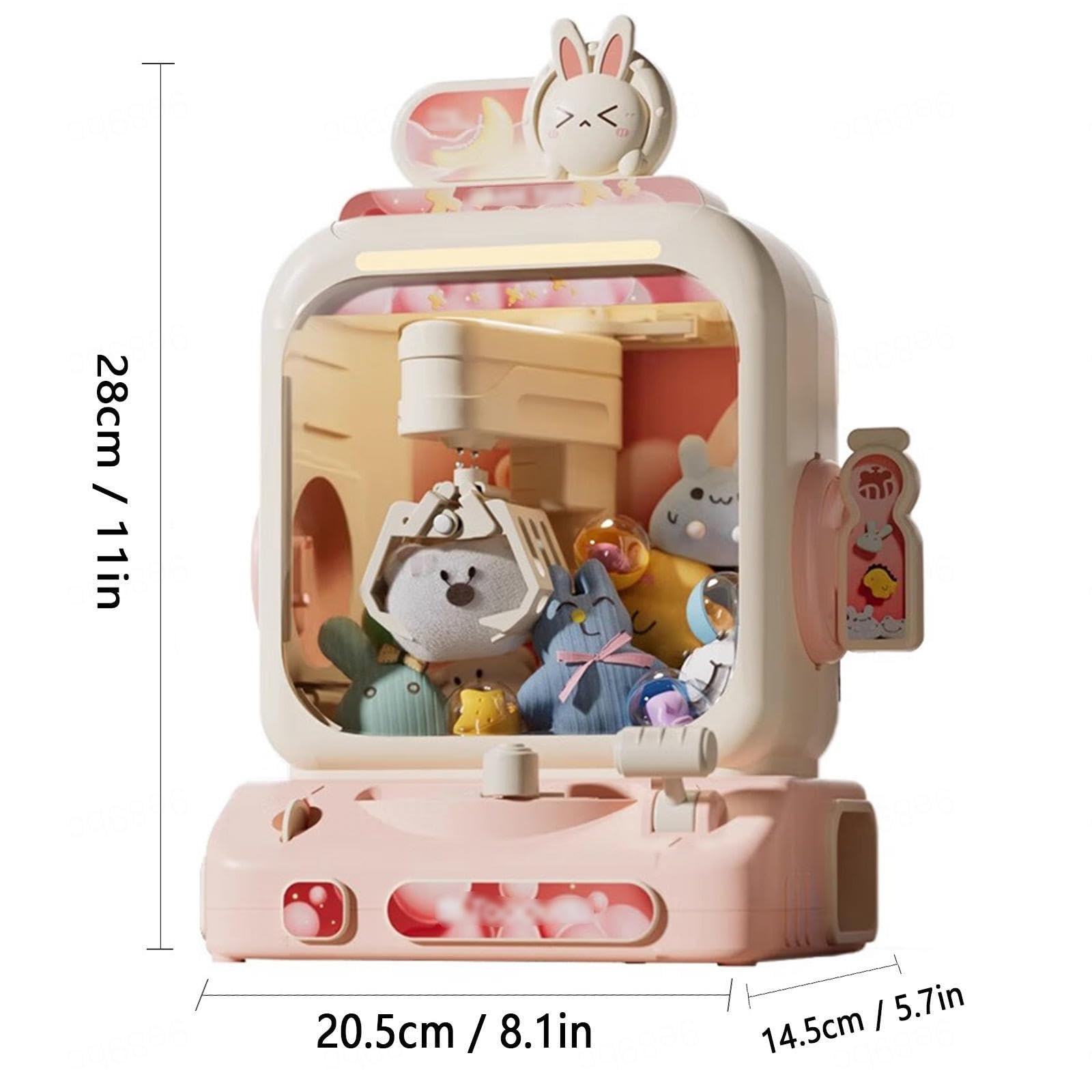 Mini Maquina De Garra Máquina Expendedora con Luces Y Sonido, Candy Grabber Machine para Regalos De Cumpleaños,Fiesta En Casa,Pink