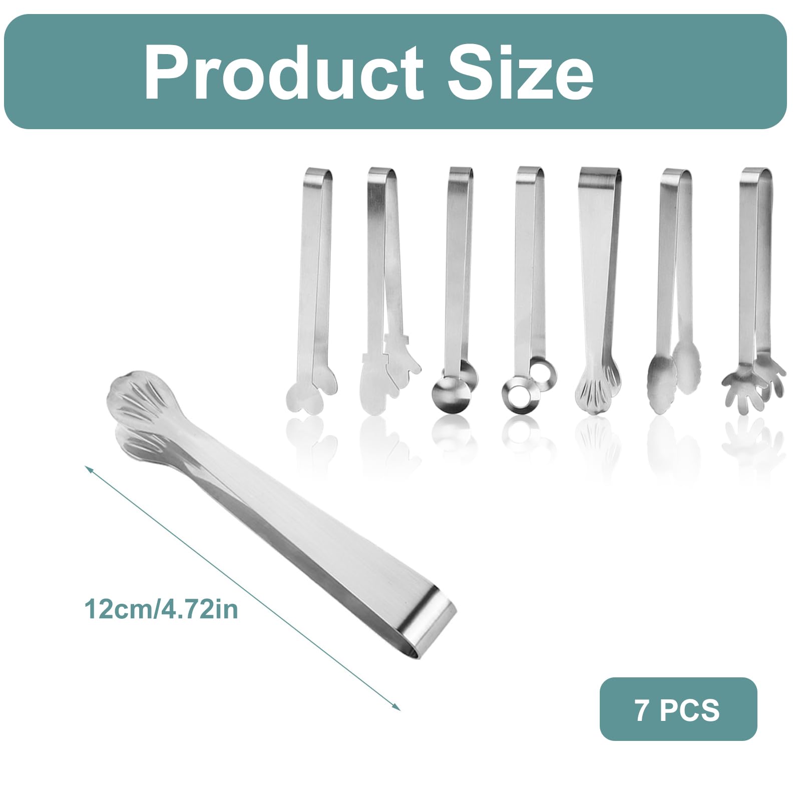 Pinze Per Zucchero E Ghiaccio - Set 7 Pezzi In Acciaio Inox Per Bar, Buffet E Casa - Foto 10