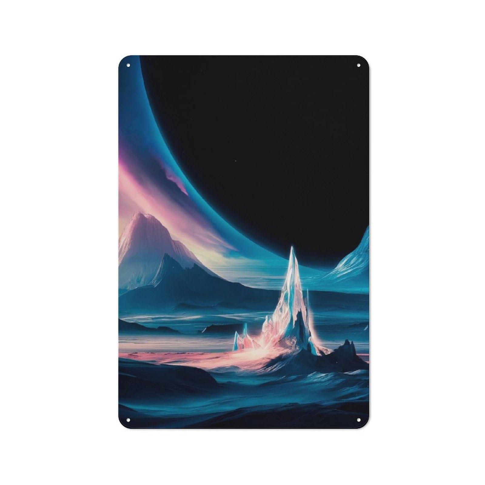 Junmoney Celestial Ice Peaks Metal Wall Sign 30X20cm Featuring For Pub Or Café, For Pub Decor Enthusiasts, For Retro Home Interiors