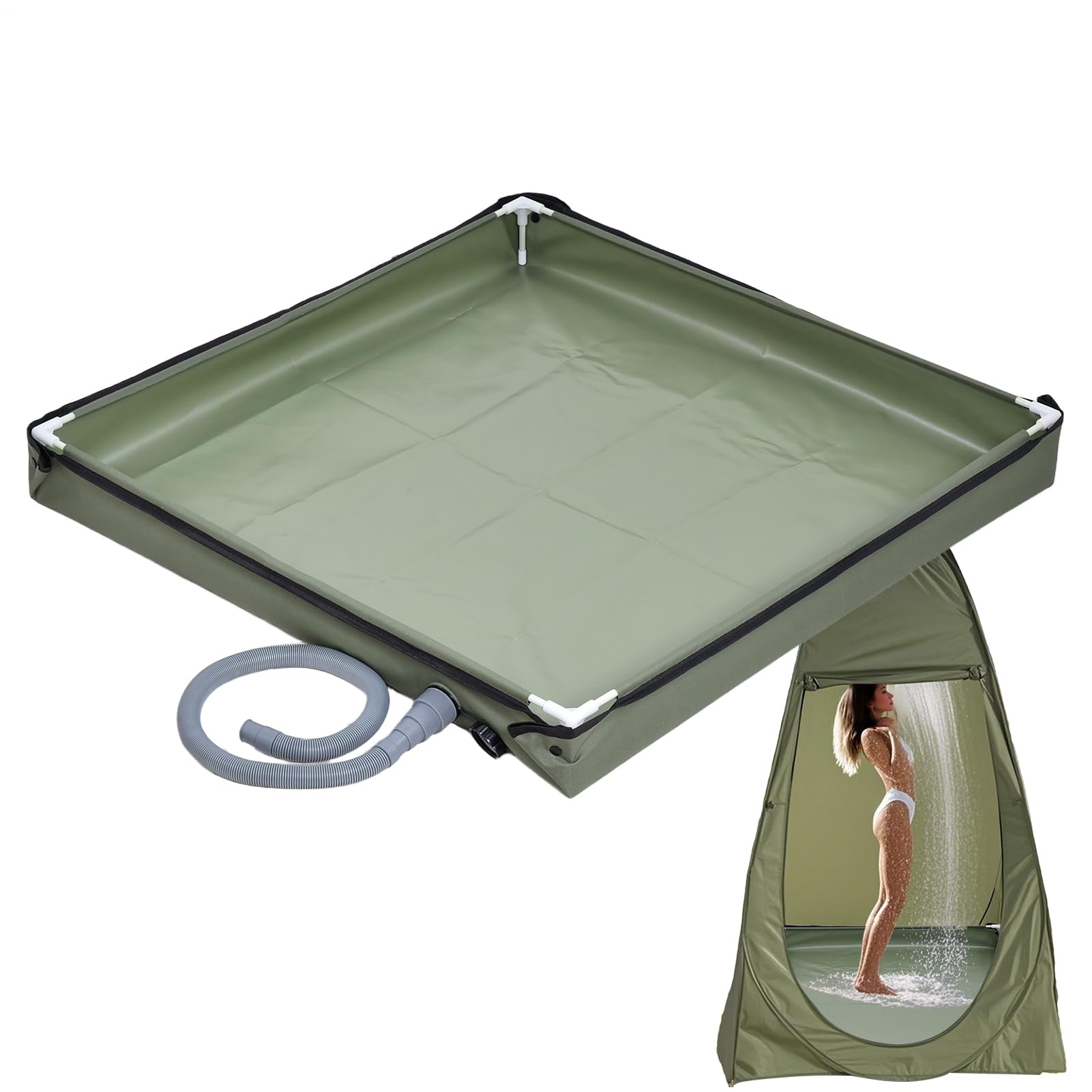 Base Per Doccia Con Tettuccio, Struttura Base Per Vasca Doccia Esterna, Fondo Impermeabile Multifunzione per da Bagno Animali e