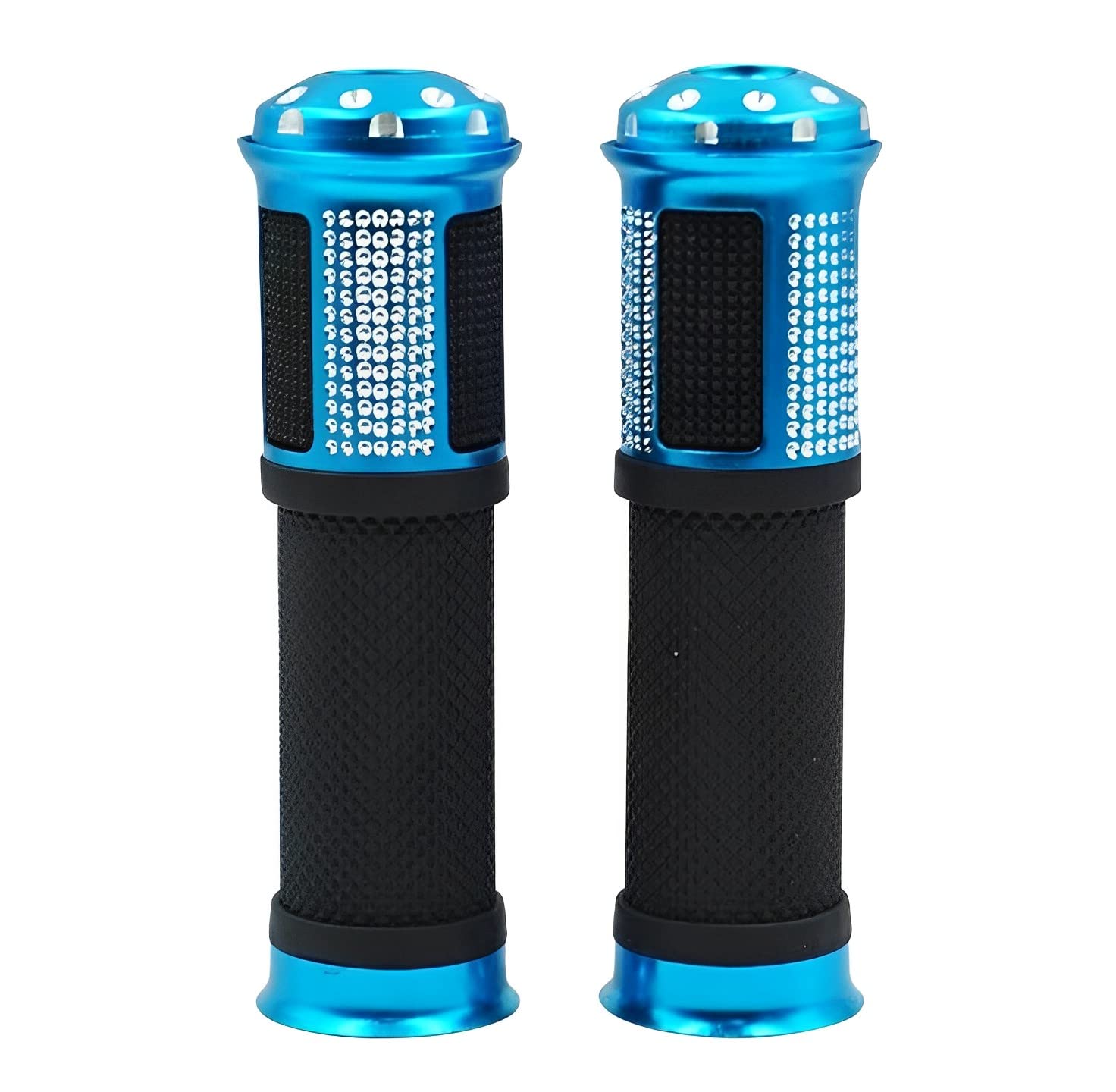 Guance Motorcycle Aluminium Handle Grip Handgrip Handle Bar Grip Handle Motocross Motor Bike Motorcycle Parts Accessories Universal for Bike and Bullet (Blue)-image-37