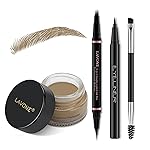 Eyebrow Pencil Makeup Kit, with Waterproof 2-IN-1 Microblading Eyebrow Pen, Eyebrow Pomade, Eyeliner and Dual-ended Eyebrow Brush, Brow Pencil Kit for Natural Eyebrows - Dark Blonde