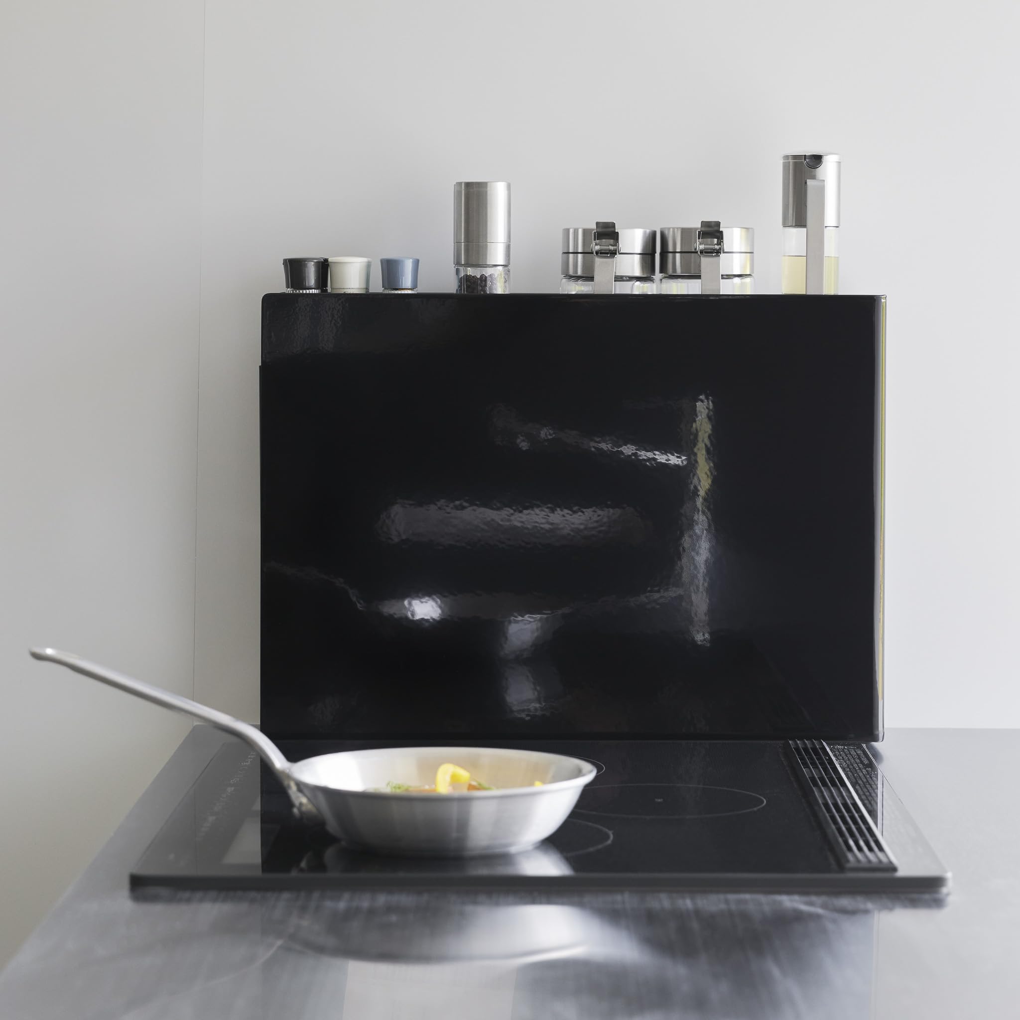 YAMAZAKI TOWER Étagère à épices, en acier - tiroir coulissant, rangement modulable pour cuisine - 50-93 x 12,5 x 36,7 cm, design japonais, noir