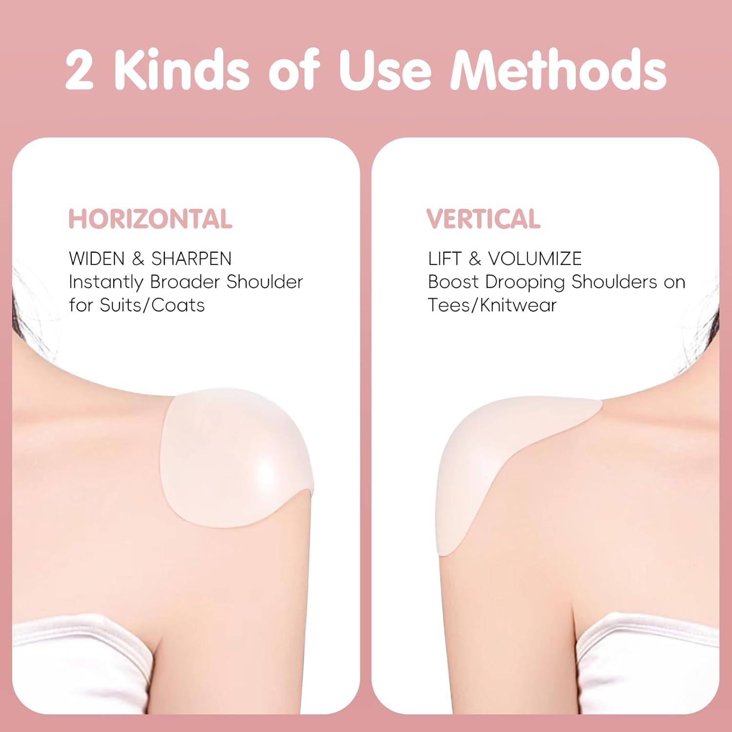 Shoulder Pads for Women: Silicone Shoulder Enhancer Push-up Pads for Boost Comfort and Posture - Invisible Breathable Anti-Slip Enhancer for Dress & T-Shirt & Sweater (Skin & Transparent) - Image 4