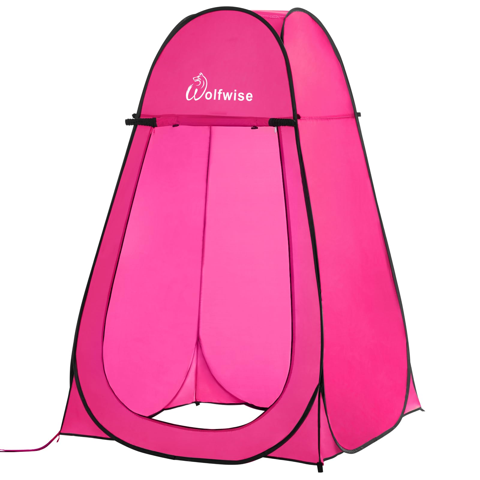 Wolfwise Pop Up Shower Tent, Portable Instant Changing Tent with Window & Carry Bag, Privacy Bathroom Toilet Tent for Beach, Camping & Outdoor, Width 47" (120 CM), Height 75" (190 CM), Rose Red