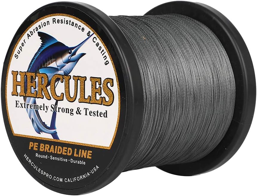 HERCULES Cost-Effective Super Cast 8 Strands Braided Fishing Line 10LB to 300LB Test for Salt-Water,109/328/547/1094 Yards(100M/300M/500M/1000M),Diam.#0.12MM-1.2MM,Hi-Grade Performance,Variety Colors