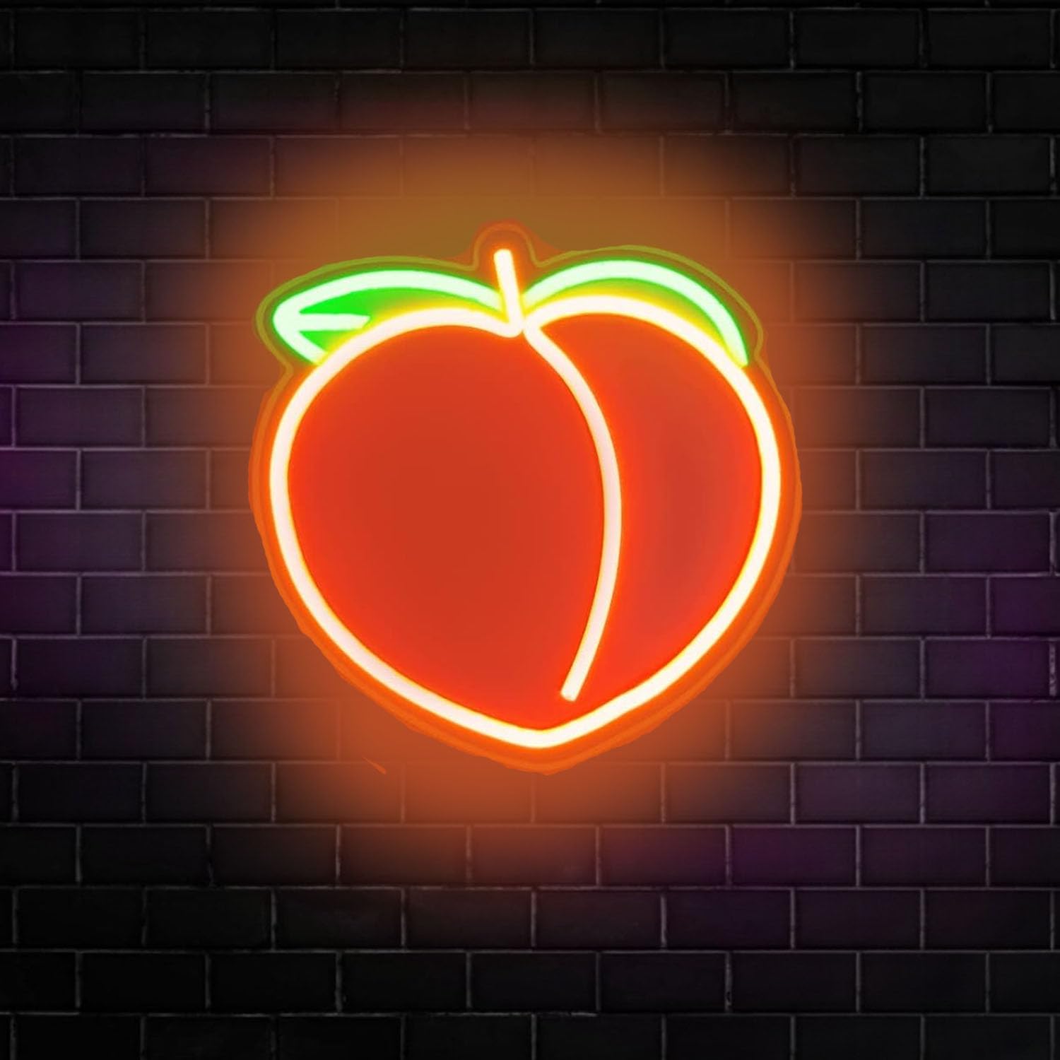 HFHungkeong Peach LED Neon Light Sign Handmade Lamp for Wall Room Party Home Bar Art Christmas Bedroom Table Wedding Party Desktop Decoration Teen Kids Birthday USB Powered — image 1