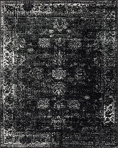 Unique Loom Sofia Collection Area Rug - Casino (9' X 12' Rectangle, Black/ Ivory) #TOP2