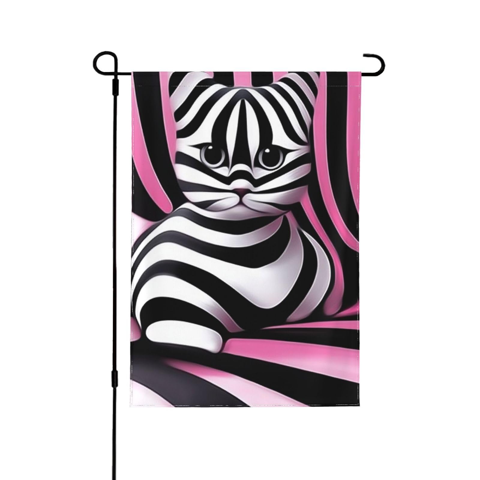 Drapeau de jardin Kawaii Cat Op Art 71x101 cm pour décoration extérieure