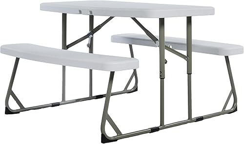 Miniatura 3 de Flash Furniture Mesa de picnic y bancos de plástico plegable fácil para niños, grado comercial, recomendado para hasta 5 años, juego de 1, color