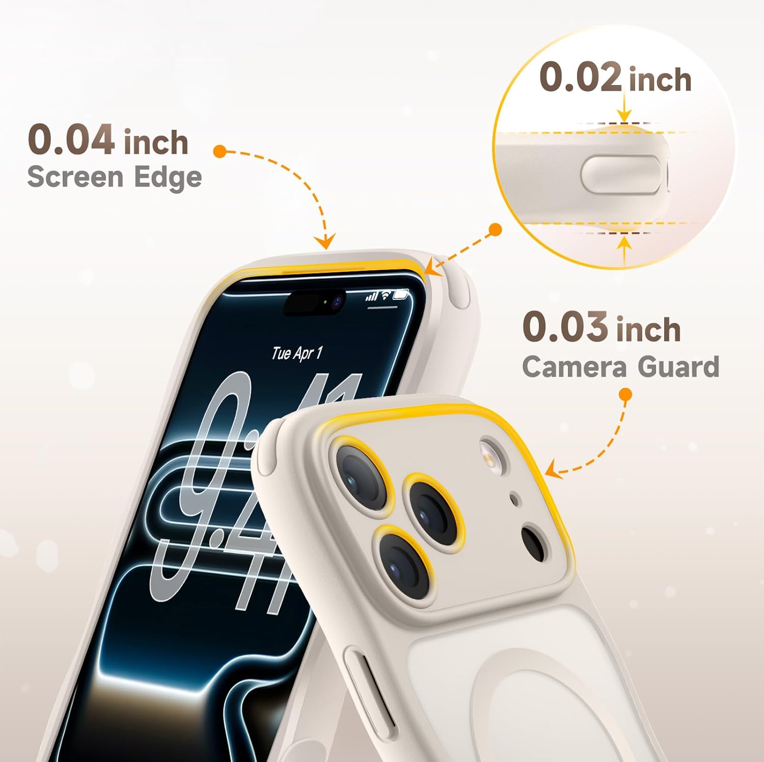 for iPhone 17 Pro Max Case for Women Girls,【Compatible with MagSafe】,【Camera Control】,【Full Camera Protection】, Cute Wave Magnetic Phone Case for iPhone 17 Pro Max,Stone - Image 4