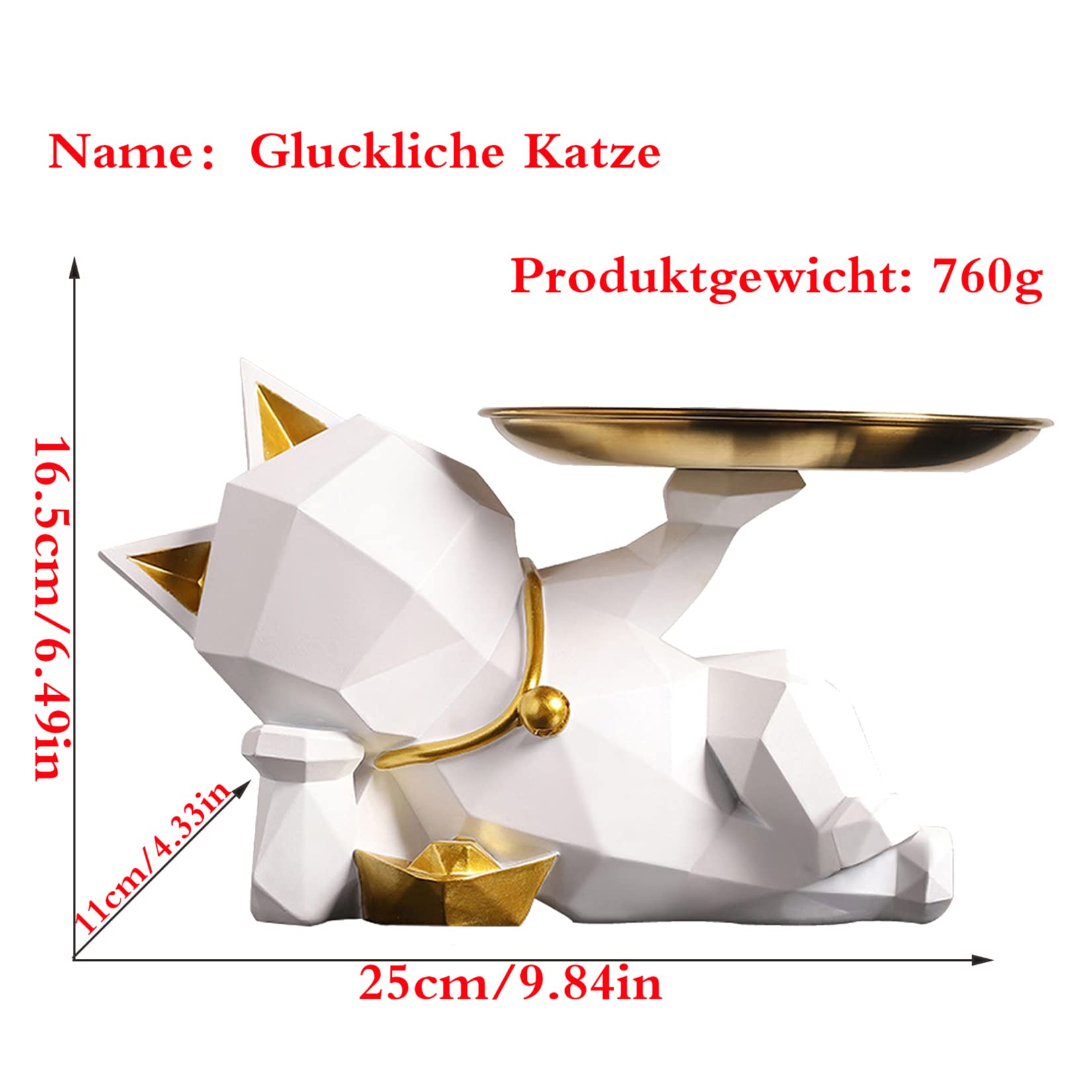 Moderne skulptur deko Statue kunstharz Tier Aufbewahrungstablett Kunst Statue Kleinteile Behälter Schlüsselbonbons, für Home Wohnzimmer büro Dekoration,Weiß
