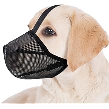 Dog Muzzle Mesh Soft Muzzle for Small Medium Large Sized Dogs Dogs Can Pant and Drink to Prevent Biting Chewing and Barking L-Snout 26-31 cm