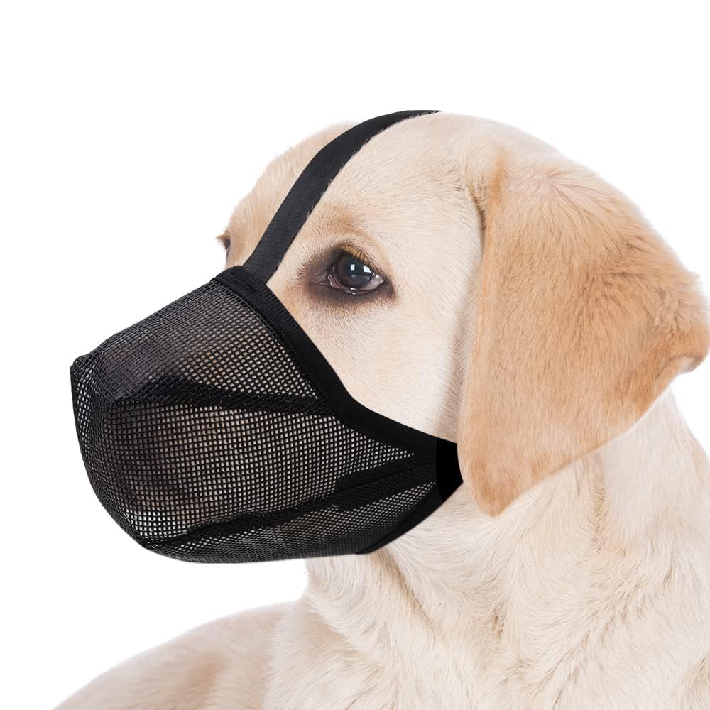 Dog Muzzle,Mesh Soft Muzzle for Small Medium Large Sized Dogs,Dogs can Pant and Drink to Prevent Biting, Chewing and Barking。 (XL-(Snout:30-35CM))
