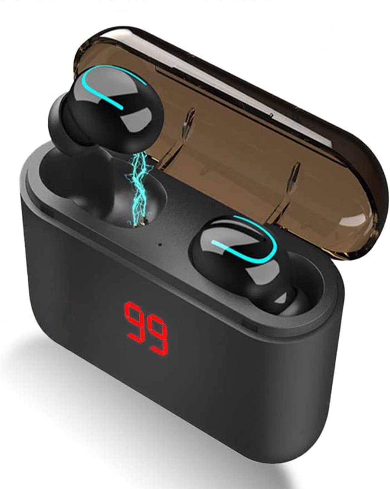 TWS Wireless Earbuds Build-in Mic, Bluetooth 5.0 HD Stereo In-Ear Mini Headphones for Sport Auto Pairing Earpieces with Portable Charging Case for iPhone iPad Samsung IOS Android Smartphone Headset