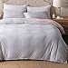 PURE ERA Duvet Cover Set Jersey Knit Cotton Super Soft Breathable Pinstripes Grey Pink Reversible Queen Size