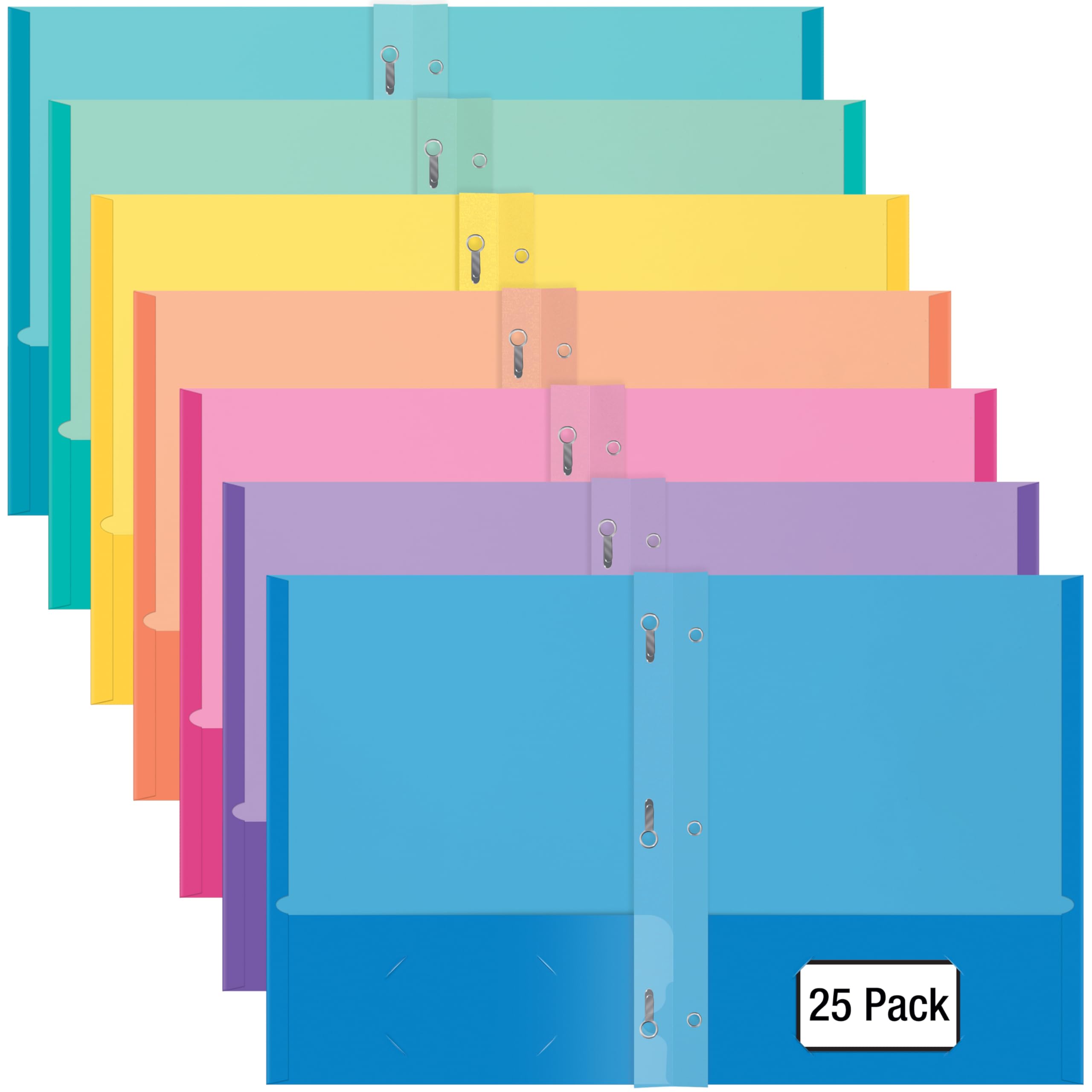 Color Paper Folder Colored Folders 2-Pocket Folders With Prongs - 25 Pack Assorted Colors ...