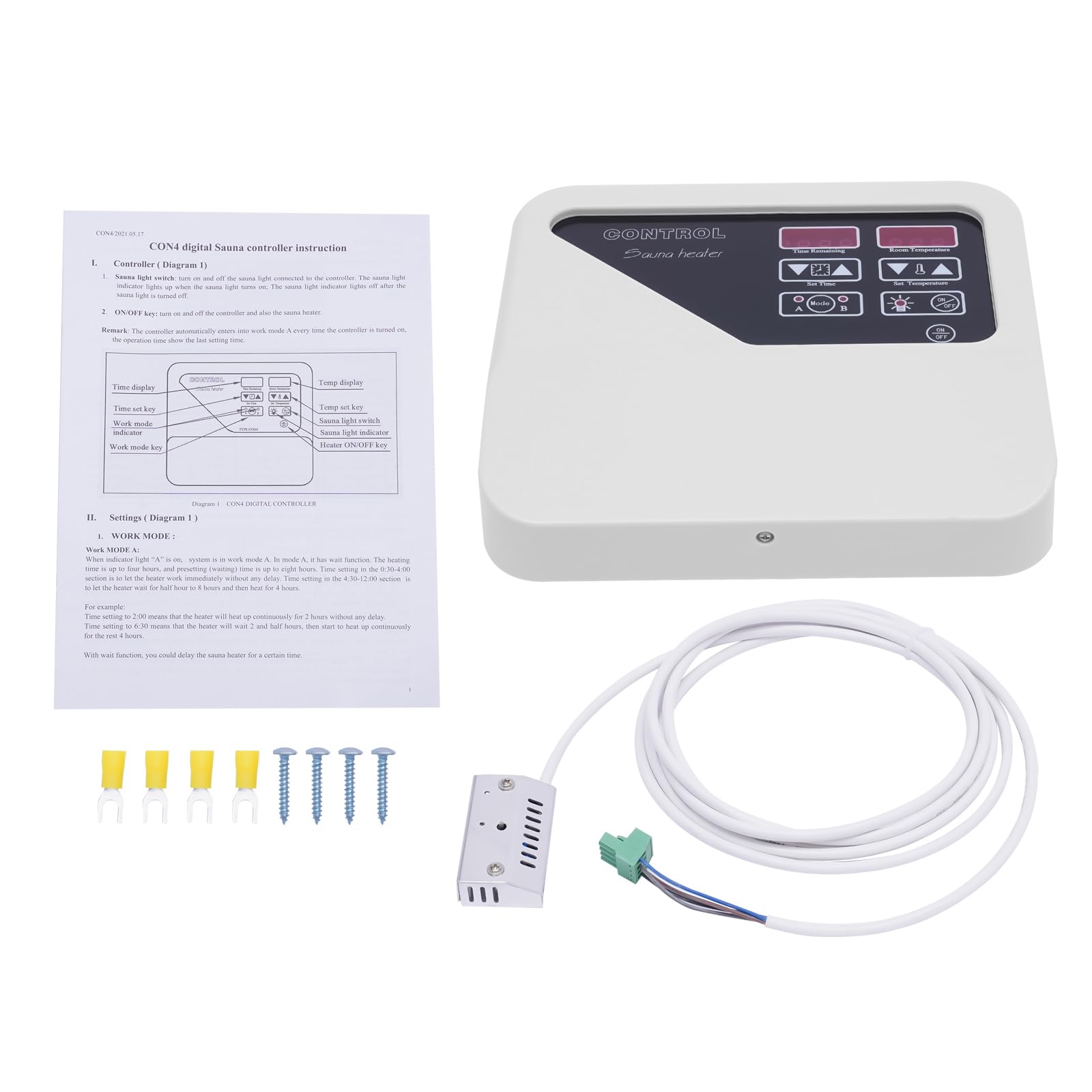 Sauna - Controlador externo para sauna de 3 – 9 kW, dispositivo de control de sauna, 220 V, con sensor de temperatura, para sauna en casa y ocasiones comerciales