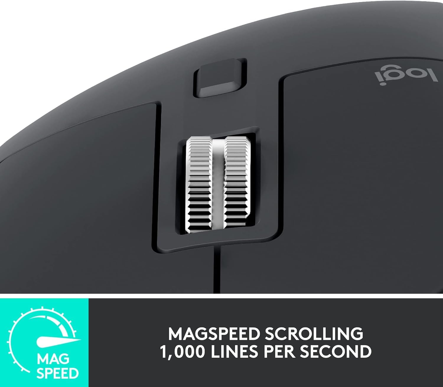 Logitech MX Master 3S - Mouse wireless ad alte prestazioni con scorrimento ultraveloce, USB-C, Bluetooth, Windows, Linux, Chrome - Grigio scuro