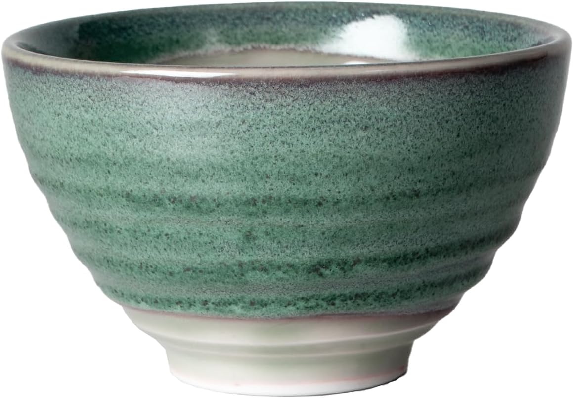 Urban Tokyo Matcha Bowl Minoware Porcelain Reactive Glazed 12 oz Handcrafted Porcelain Made In Japan (Celadon Green)