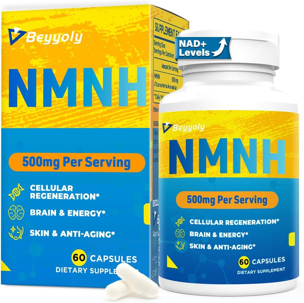NMNH Supplement (Dihydronicotinamide Mononucleotide)500mg Per Serving, NMNH NAD Supplements for Women & Men, NMNH to Boost NAD+ Levels As We Age for Anti Aging, Cell Health*, Brain* , Energy- 60 Count