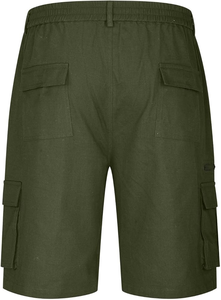 Generic Mens Cargo Shorts Elastic Waist Bermuda Shorts with