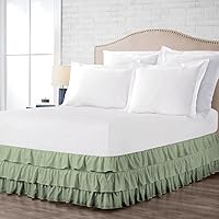 Vista 91 de Falda de cama de doble tono, color borgoña, tamaño Twin de 16 pulgadas, caída a medida, de ajuste fácil, suave, doble cepillado, de microfibra